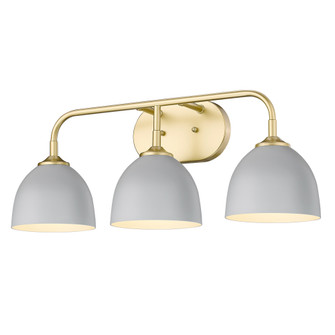 Yep by Golden Lighting Zoey 3-light Vanity in Olympic Gold and Matte Gray shade (36|6956-BA3 OG-MGY)