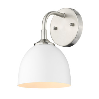 Yep by Golden Lighting Zoey 1-light Wall Sconce in Pewter and Matte White shade (36|6956-1W PW-WHT)