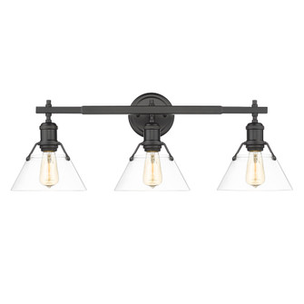 Yep by Golden Lighting Orwell 3-light Vanity in Matte Black and Clear Glass (36|3306-BA3 BLK-CLR)