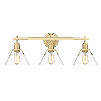 Yep by Golden Lighting Orwell 3-light Vanity in Brushed Champagne Brass and Clear Glass (36|3306-BA3 BCB-CLR)