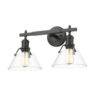 Yep by Golden Lighting Orwell 2-light Vanity in Matte Black and Clear Glass (36|3306-BA2 BLK-CLR)