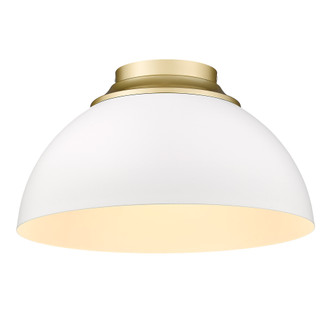 Yep by Golden Lighting Zoey 3-light Flush Mount in Olympic Gold and Matte White shade (36|6956-FM OG-WHT)