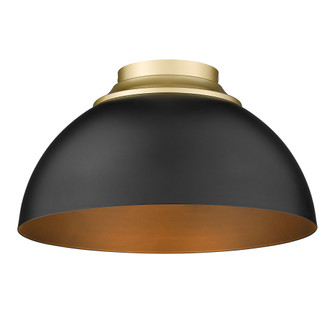 Yep by Golden Lighting Zoey 3-light Flush Mount in Olympic Gold and Matte Black shade (36|6956-FM OG-BLK)