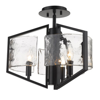 Golden Lighting Varsha 3-light Semi-Flush Mount in Matte Black (36|3162-SF BLK-HWG)