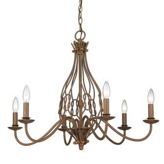 Wry Lighting Antoinette 6-light Chandelier in Burnished Chestnut (36|1349-6 BC)