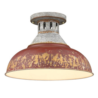 Golden Lighting Kinsley 1-light Semi-Flush Mount in Antique Red shade (36|0865-SF AGV-RED)