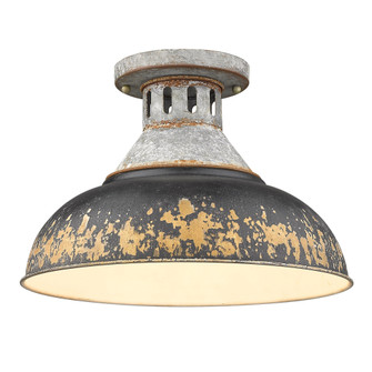 Golden Lighting Kinsley 1-light Semi-Flush Mount in Antique Black Iron shade (36|0865-SF AGV-ABI)