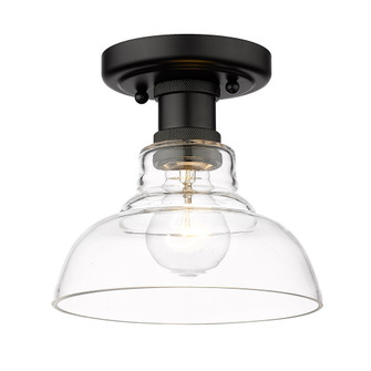 Yep by Golden Lighting Carver 1-light Flush Mount in Matte Black and Clear Glass (36|0305-FM BLK-CLR)