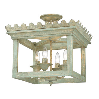 Golden Lighting Finley 4-light Semi-Flush Mount in Vintage Sage (36|0838-SF VS)