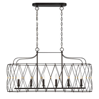 Zucca 42.5'' English Bronze + Antique Gold Linear Chandelier (205|ZUC-A9037-EB-GA)