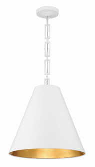 Brian Patrick Flynn Alston 18'' Matte White + Antique Gold Pendant (205|8687-MT-GA)