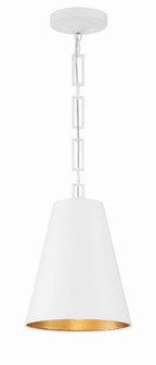 Brian Patrick Flynn Alston 10'' Matte White + Antique Gold Pendant (205|8685-MT-GA)