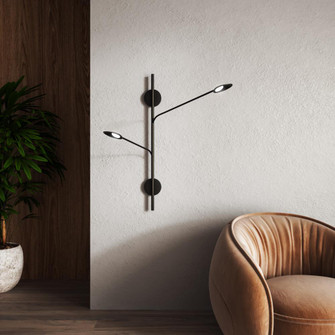 Rotaire 2 Head Black Dimmable LED Wall Sconce (461|WS90102-BK)