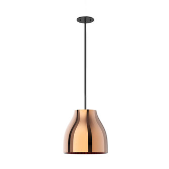 Trinity 12-in Black/Copper Dimmable LED Pendant (461|PD62012-BK/CP)