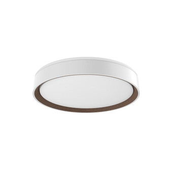 Essex 16-in White/Walnut LED Flush Mount (461|FM43916-WH/WT)