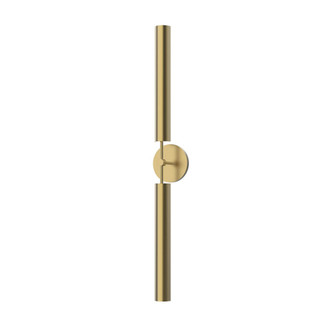 Astrid 2 Head Metal Shade/Vintage Brass Damp-Rated Dimmable LED Wall/Vanity Light (7713|WV316402VBMS)