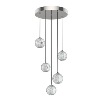 Marni 5 Head Polished Nickel LED Multi Pendant (7713|MP321205PN)