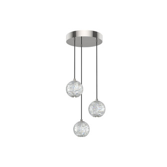 Marni 3 Head Polished Nickel LED Multi Pendant (7713|MP321203PN)