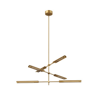 Astrid 6 Head Metal Shade/Vintage Brass LED Multi Pendant (7713|MP316406VBMS)