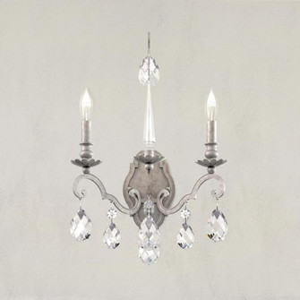 Renaissance Nouveau 2 Light 120V Wall Sconce in Antique Silver with Clear Heritage Handcut Crystal (168|RN3861N-48H)