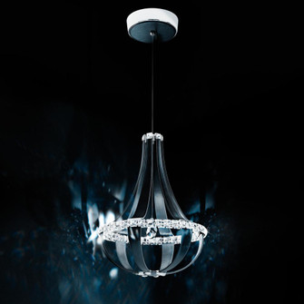 Crystal Empire LED 27in 120V Pendant in Grizzly Black Leather with Clear Crystals from Swarovski (168|SCE110DN-LB1S)