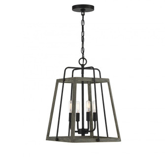 Hasting 4-Light Pendant in Noblewood with Iron (128|7-8893-4-101)
