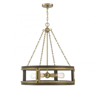 Lakefield 4-Light Pendant in Burnished Brass with Walnut (128|1-1490-4-170)