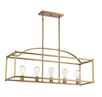 Palladian 5-Light Linear Chandelier in Warm Brass (128|1-190-5-322)