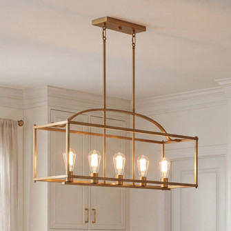 Palladian 5-Light Linear Chandelier in Warm Brass (128|1-190-5-322)