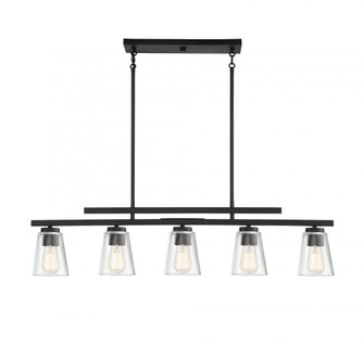 Calhoun 5-Light Linear Chandelier in Matte Black (128|1-1023-5-89)