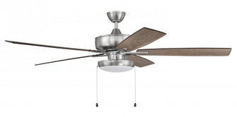 Super Pro 119 60'' 5-Blade Ceiling Fan in Brushed Polished Nickel w/ Driftwood/Grey Walnut Blades (20|S119BNK5-60DWGWN)