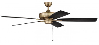 Super Pro 60'' 5-Blade Ceiling Fan in Satin Brass w/ Black Walnut/Flat Black Blades (20|S60SB5-60BWNFB)