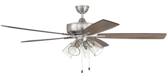 Super Pro 104 60'' 5-Blade Ceiling Fan in Brushed Polished Nickel w/ Driftwood/Grey Walnut Blades (20|S104BNK5-60DWGWN)