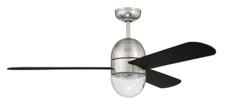 Pill 52'' 3-Blade Ceiling Fan in Brushed Polished Nickel w/ Flat Black Blades; Integrated Light K (20|PIL52BNK3)