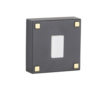 Surface Mount LED Lighted Push Button in Flat Black w/ Satin Brass Accents (20|PB5015-FBSB)