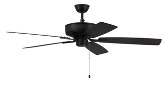 Pro Plus 52'' 5-Blade Ceiling Fan in Flat Black w/ Flat Black/Greywood Blades; Light Kit Optional (20|P52FB5-52FBGW)