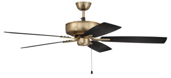 Pro Plus 52'' 5-Blade Ceiling Fan in Satin Brass w/ Black Walnut/Flat Black Blades; Light Kit Opt (20|P52SB5-52BWNFB)