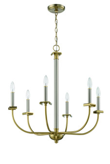 Stanza 6 Light Chandelier in Brushed Polished Nickel/Satin Brass (20|54826-BNKSB)