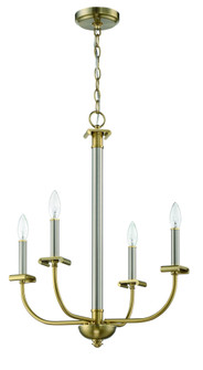 Stanza 4 Light Chandelier in Brushed Polished Nickel/Satin Brass (20|54824-BNKSB)