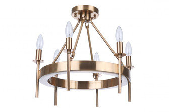 Larrson 6 Light Semi Flush in Satin Brass (20|54356-SB)