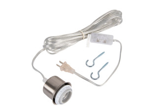 Swag Hardware Kit 15' Silver Cord w/Socket in Brushed Polished Nickel (20|SW1001-BNK)