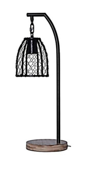 1 Light Metal Base Table Lamp in Faux Wood/ Black (20|86252)
