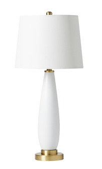 1 Light Glass/Metal Base Table Lamp in White Glass/Satin Brass (20|86249)