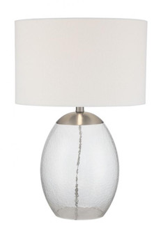 1 Light Glass/Metal Base Table Lamp in Brushed Polished Nickel (20|86245)