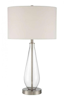 1 Light Glass/Metal Base Table Lamp in Clear Glass/Brushed Polished Nickel (20|86243)