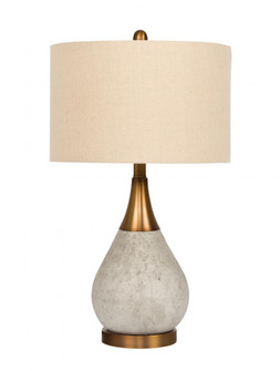 1 Light Concrete/Metal Base Table Lamp in Natural Concrete/Antique Brass (20|86237)