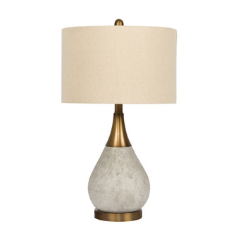 1 Light Concrete/Metal Base Table Lamp in Natural Concrete/Antique Brass (20|86237)