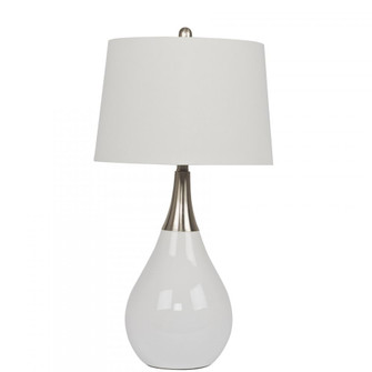 1 Light Metal/Poly Base Table Lamp in White/Brushed Nickel (20|86221)