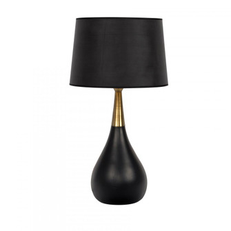 1 Light Metal/Poly Base Table Lamp in Black/Antique Brass (20|86222)