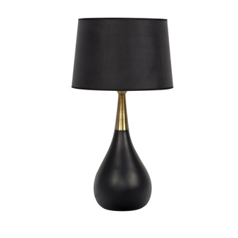 BL23BK, Black/Antique Brass Base with Black Fabric Hardback Shade (20|86222)